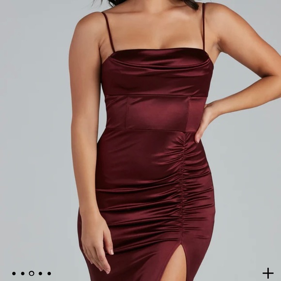 Nemi Formal High Slit Ruched Dress - Picture 4 of 8